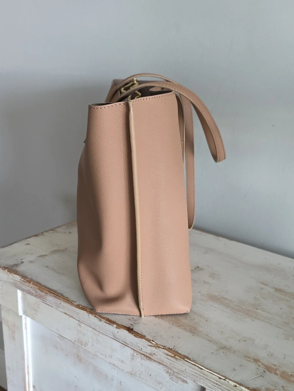 Quince Italian Leather Triple Compartment Shopper Tote In Cappuccino